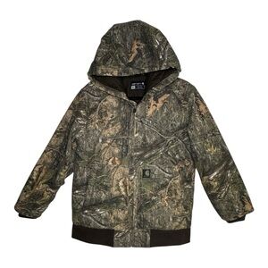 Carhartt Kids Mossy Camo Jacket Size Large Youth Realtree Hooded Quilted Lined